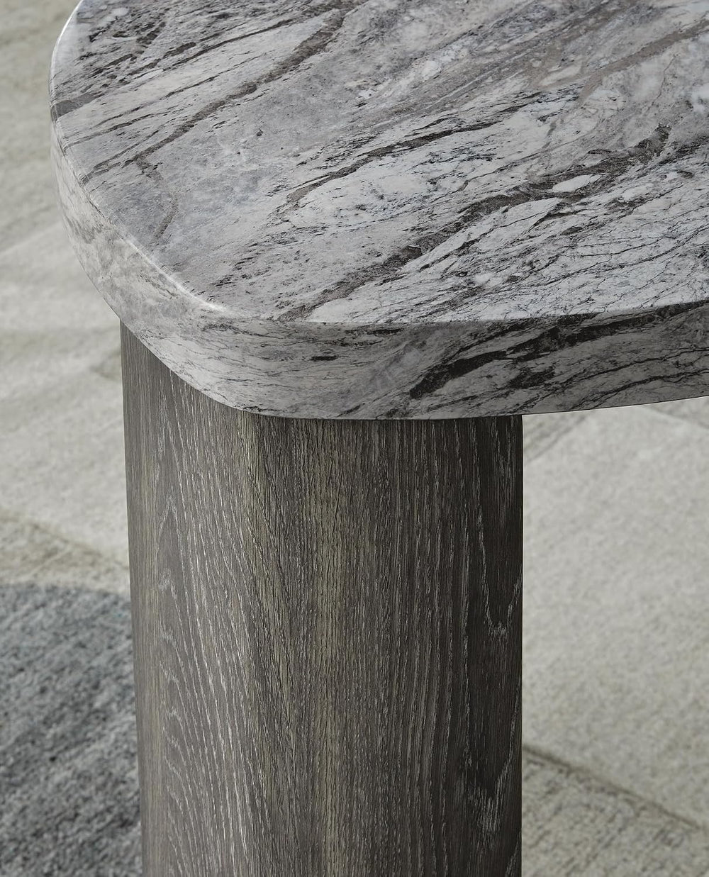 Signature Design by Ashley Surmour Contemporary End Table with Faux Marble To...