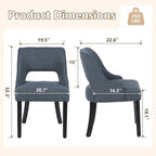 ClinQ Wooden Dining Chairs Set of 6, Modern Fabric Upholstered Kitchen Chairs Dining Chair, Mid Century Modern Chair for Dining Room, Farmhouse Kitchen Chairs for Kitchen Dining Room, Navy-Black Legs