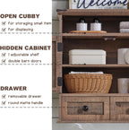 ACCOHOHO Bathroom Wall Cabinet, Farmhouse 24" Wide Medicine Cabinet with Drawer, Adjustable Shelf, Double Barn Doors, Storage Cabinets for Bathroom, Kitchen, Living Room, Rustic Brown