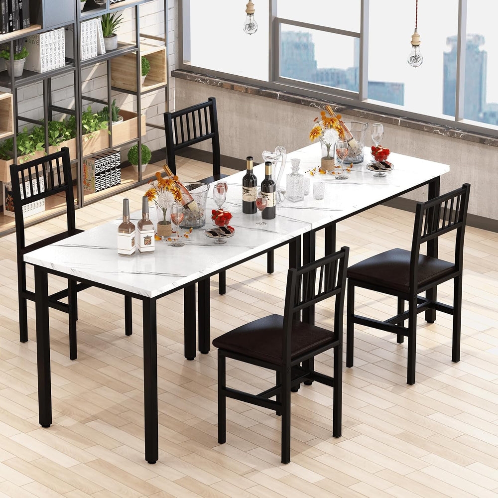 AWQM 3 Piece Dining Table, Small Kitchen Table Set for 2 with Chairs(White) |...