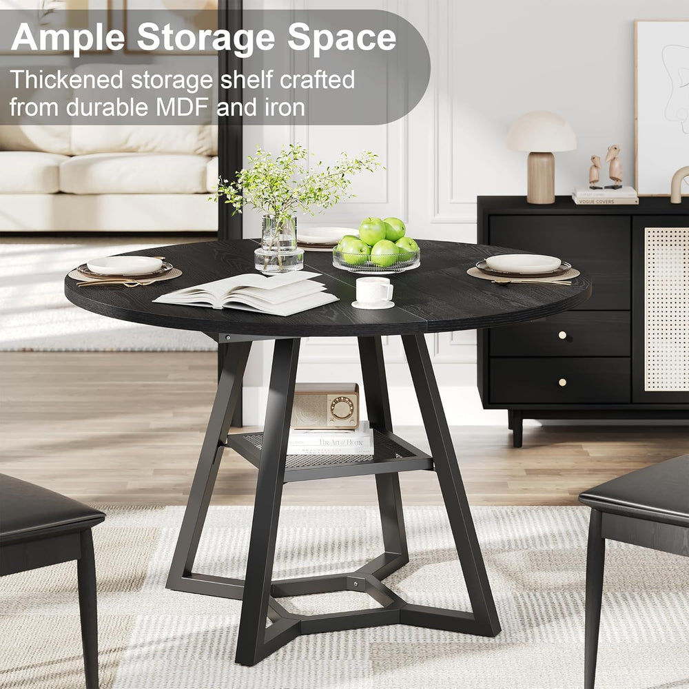 knoworld 43" Round Dining Table for 4, Kitchen Tables Dining Room Circle...