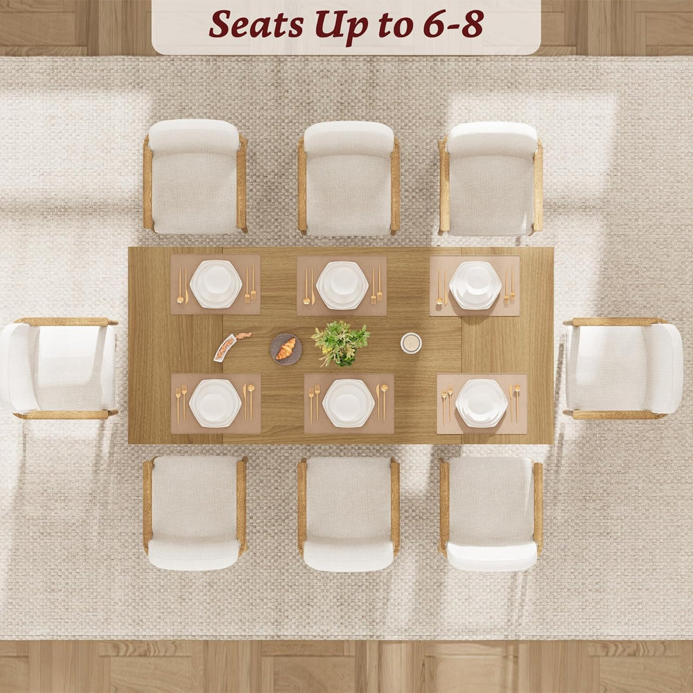 Garvee 71" Large Dining Table for 6 to 8 People, Modern Dinner Table wit...