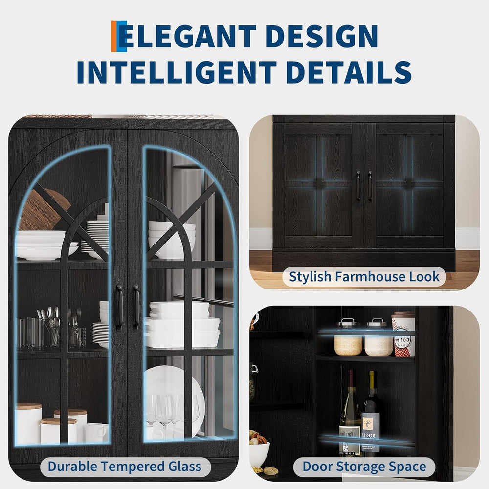 IDEALHOUSE 71.9" Tall Storage Cabinet with 30mm Thickened Board, Tempere...