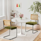 SoarFlash Kitchen Table and Chairs for 2, 24" Dining Table Set for 2 with Velvet Upholstered Chairs, 3 Piece Round Kitchen Table Set, Dining Room Table Set for Small Space, Apartment