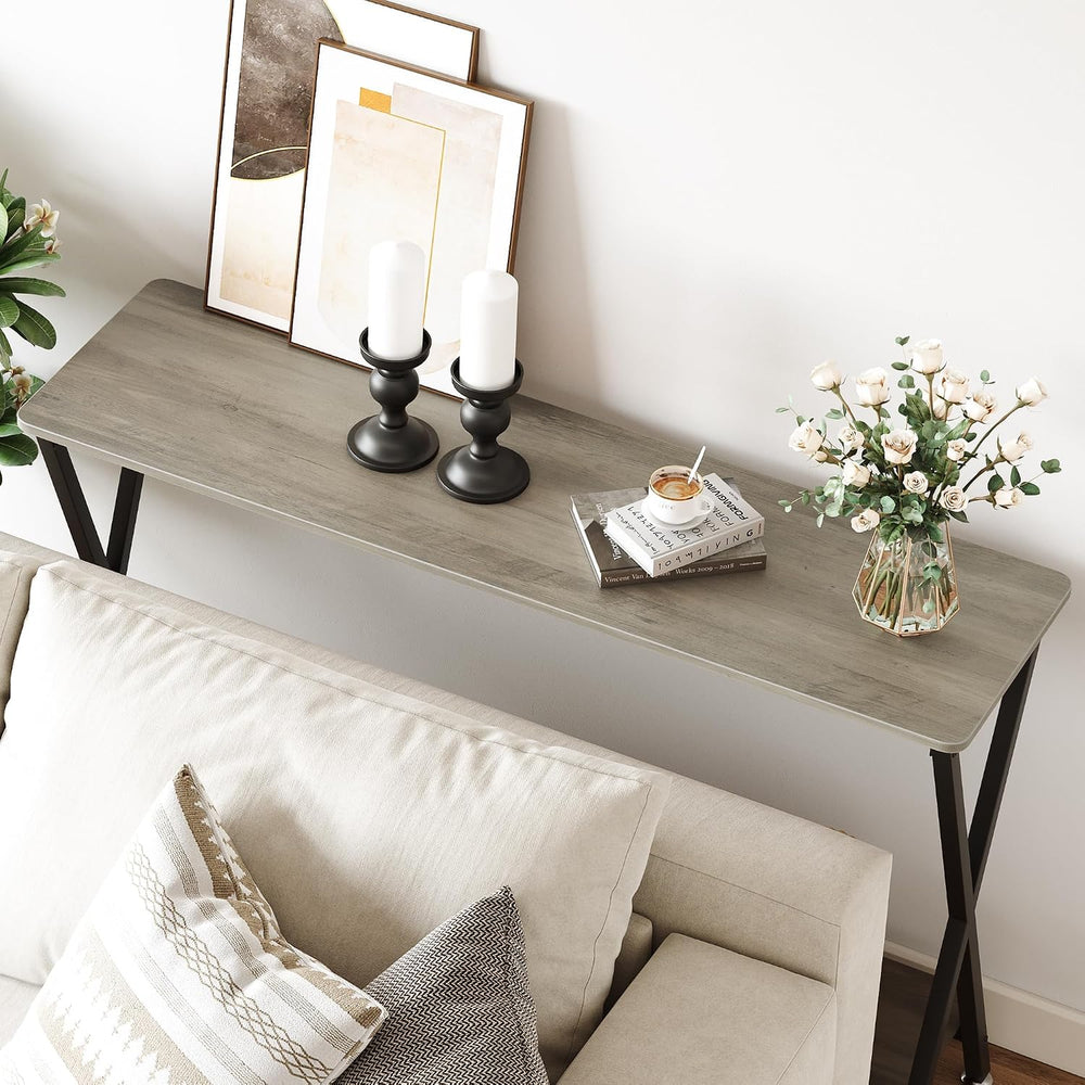 Console Table with Storage Shelf, Narrow Entryway Table, Behind Couch Tables,...