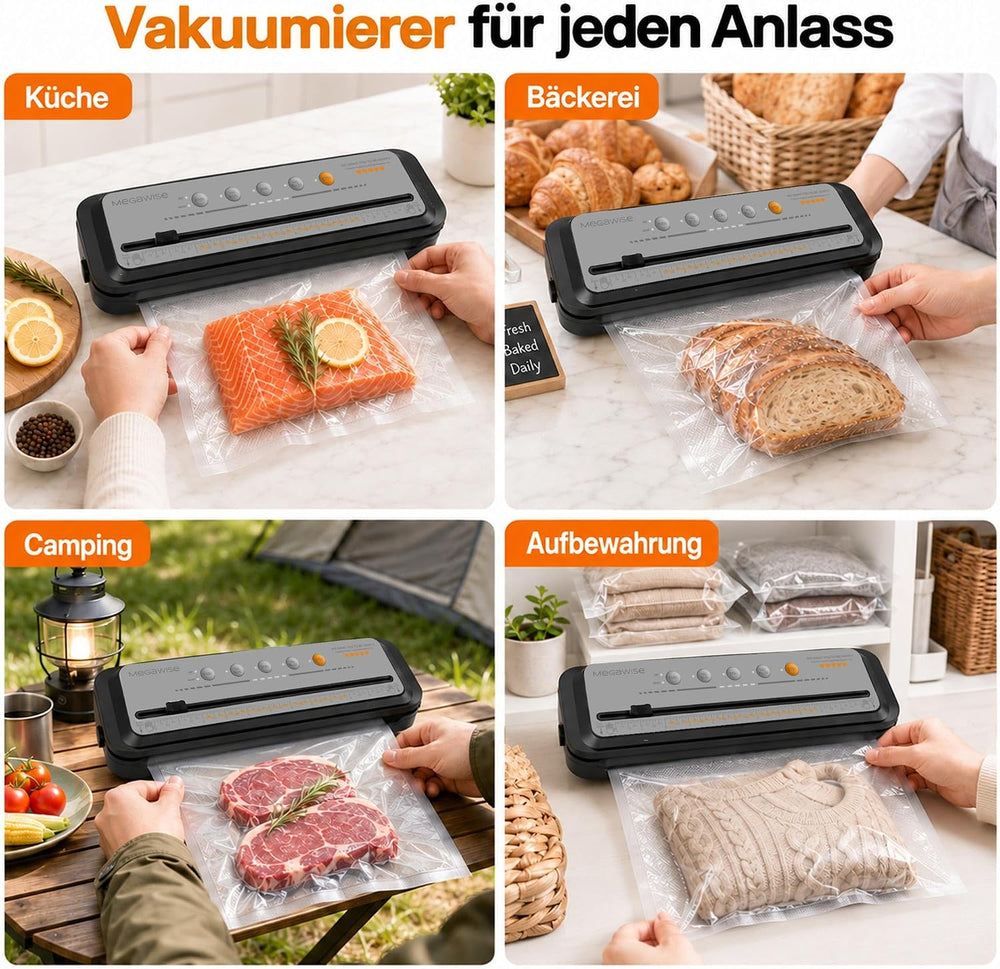 Updated Vacuum Sealer Machine 2025, MEGAWISE Food Sealer w/Starter Kit, Dry &...