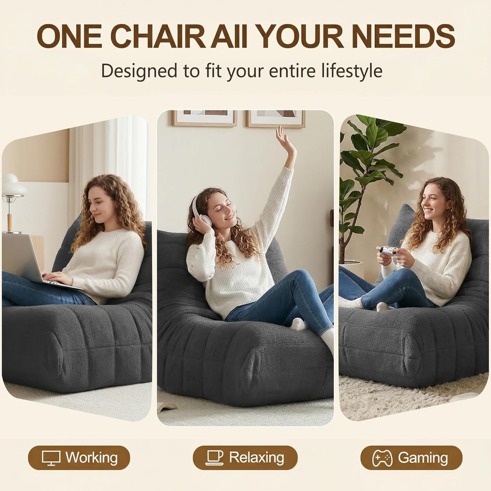Gazecaia Comfy Bean Bag Chair for Adults Teens | Fireside Floor Lounge Chair,...