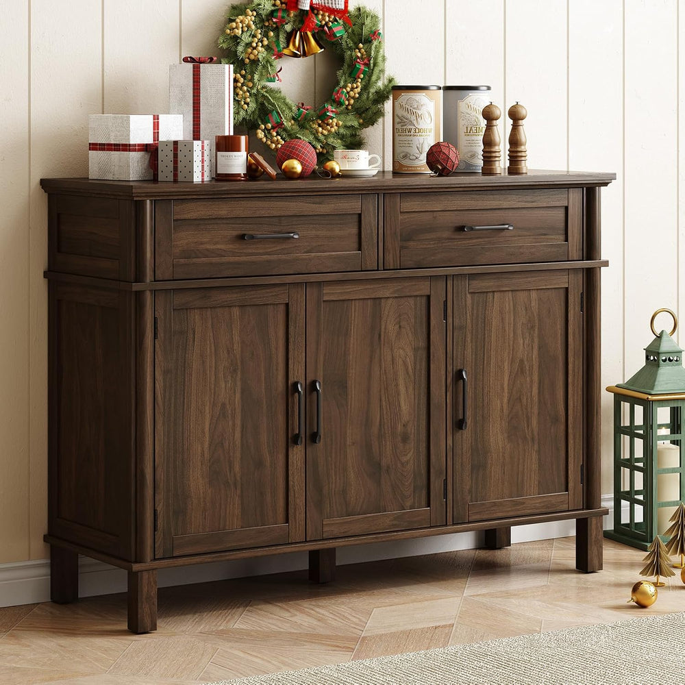 ONBRILL 48 Inch Buffet Cabinet with Storage, Farmhouse Sideboard Buffet w/2 D...