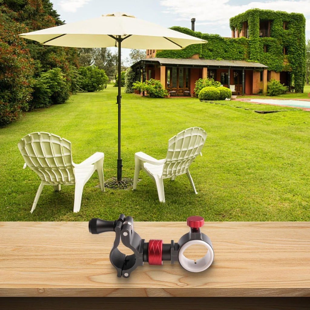 1PCS Adjustable Fishing Umbrella Stand ABS Plastic Construction 360° Rotation Buckle Design Compatible With 2.3-2.7CM Pipe Diameter For Beach Chairs Black CNC Molded Lightweight Portable