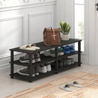 Furinno TURN-S-TUBE Shoe Rack, 3-Tier Shoe Organizer, Shoe Storage Rack with No Tools Assembly, 11.6 x 47.2 x 15.4, for Closet Entryway, Office, Garage, Espresso/Black