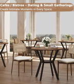 31.5" Round Dining Table for 2-4, Farmhouse Small Kitchen Table with Storage, Space Saving Circle Table, Rustic Wood Dining Room Tables with Metal Legs for Kitchen, Dining Room, Apartment