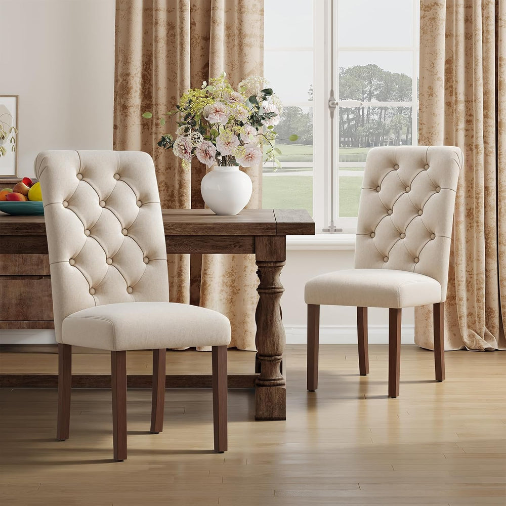 MALOL Upholstered Tufted Dining Room Chairs Set of 2, Parsons Kitchen Chairs ...
