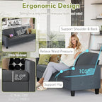 STHOUYN 73" W 3 Seater Sofa Couch with USB Ports, Grey Comfy Couches for Small Spaces, Mid Century Modern Couch Loveseat for Living Room, Apartment, Bedroom (Dark Grey)