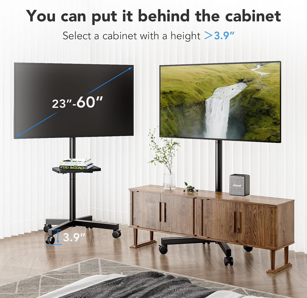 AX WABER Mobile TV Stand for 23-60 Inch LCD LED Flat/Curved Panel Screen TVs,...