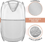 Collapsible Pop Up Laundry Hamper, Extra Large Mesh Foldable Laundry Basket, 28" x 16" x 16" (Grey)
