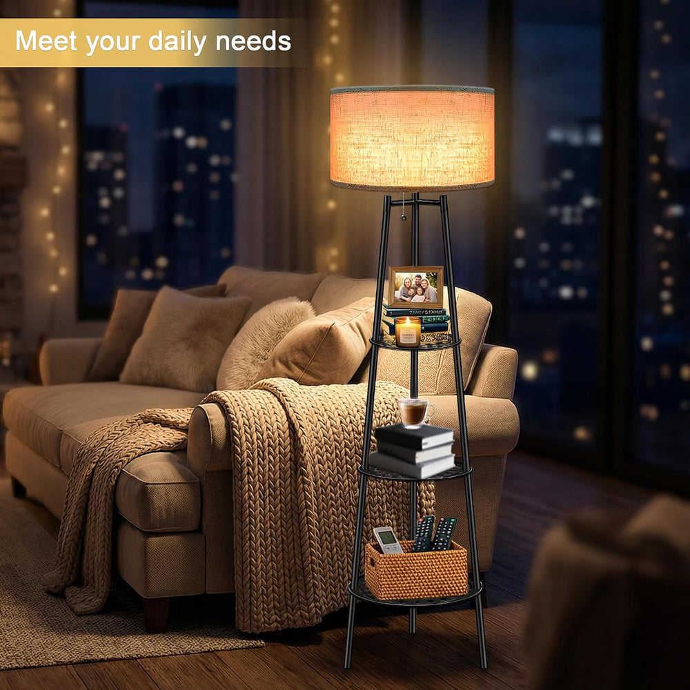 ZQQLITE Floor Lamp with Shelves for Living Room， Standing Lamp，Tall Lamp， Amp...