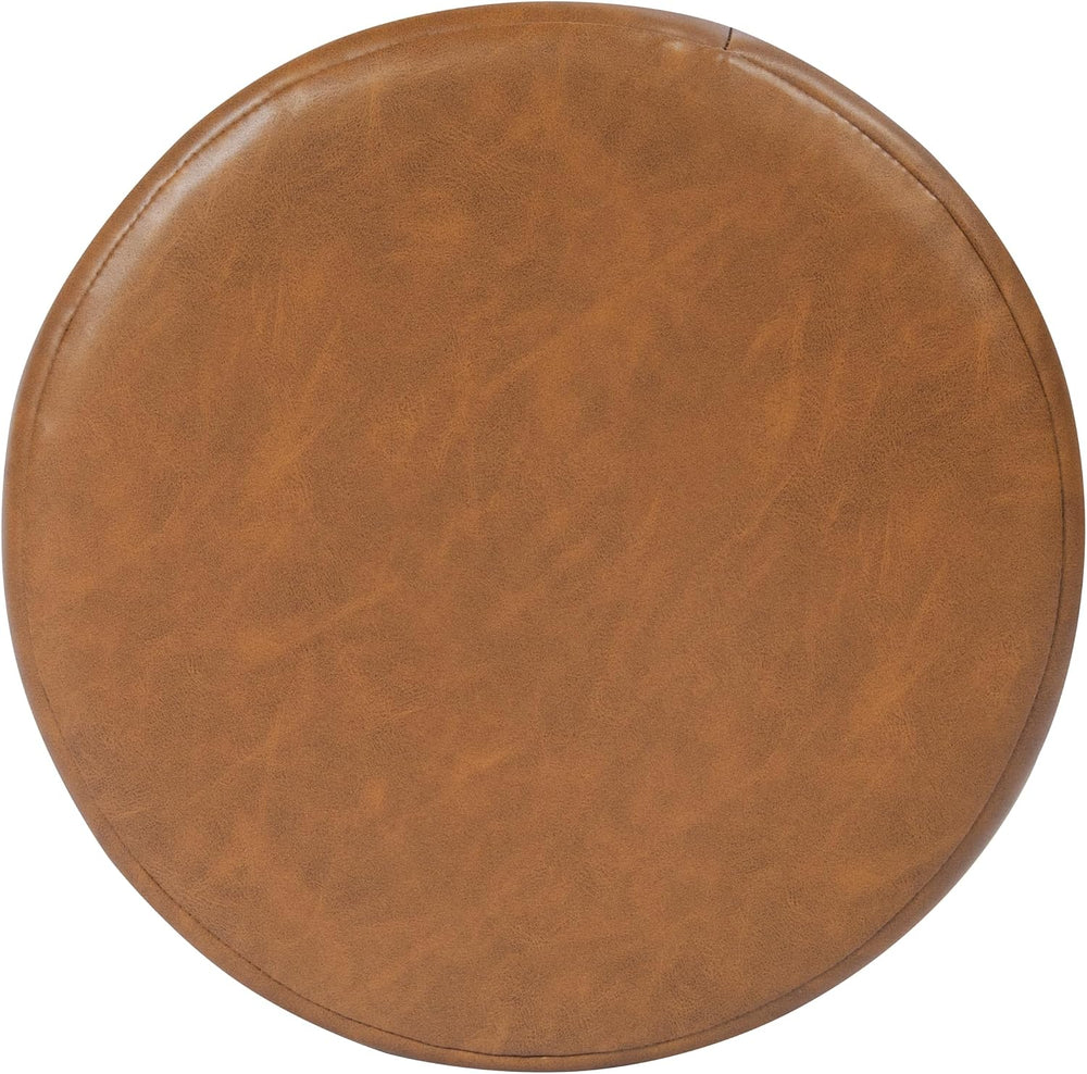 Spatial Order Upholstered Faux Leather Round Ottoman (No Lid, Seat Only) | Sp...