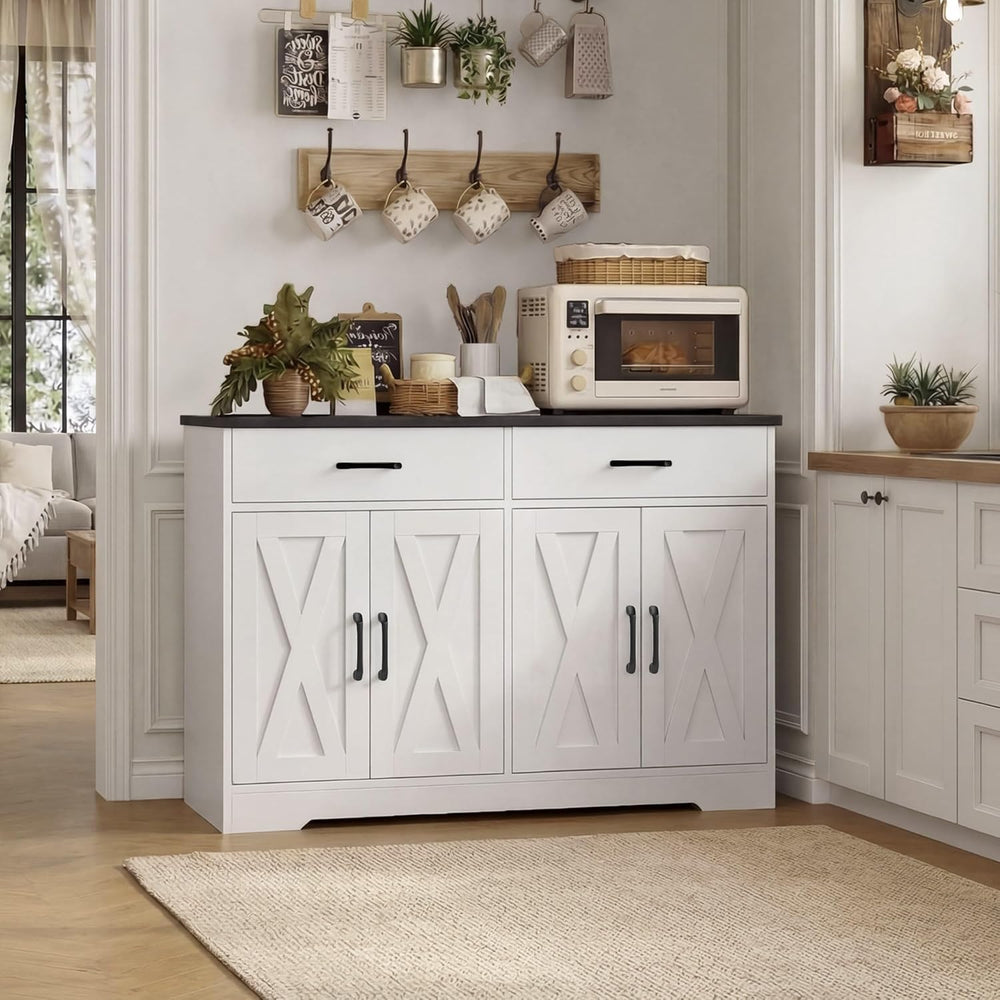 HOSTACK Buffet Cabinet with Storage, 47.2" Kitchen Sideboard Buffet with...