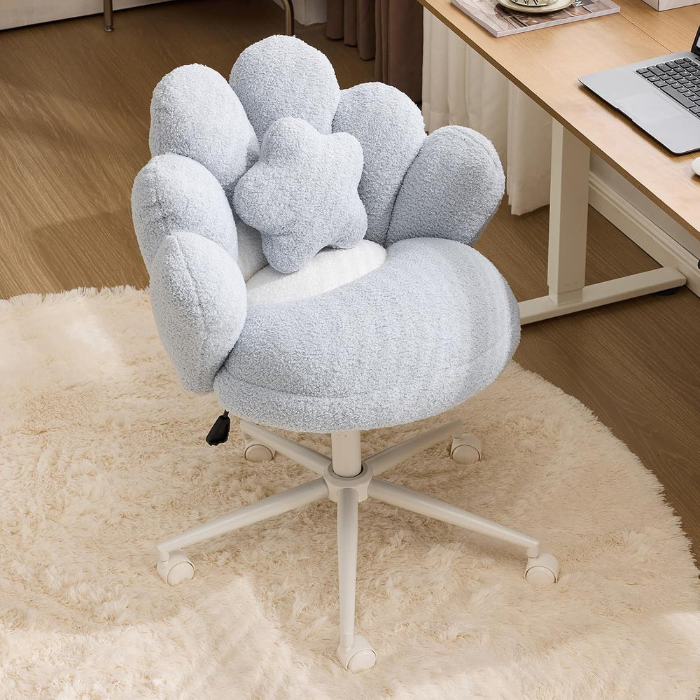 VINGLI Lovely Petal Vanity Desk Chair with Star Pillow, Height Adjustable Arm...
