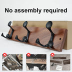 SKOLOO 17-Inch Wood Coat Rack Wall Mount with 3 Triple Hooks - Ideal for Family Entrances, Classrooms, and Pet Supplies Storage - Perfect Coat Hooks for Wall,Mahogany (Sapele), Pack of 2