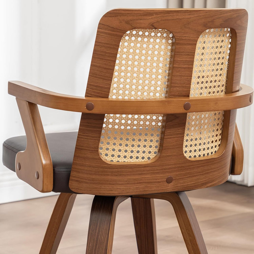 Walnut Dining Chairs - Swivel Rattan Dining Chairs with Bentwood Frame with E...
