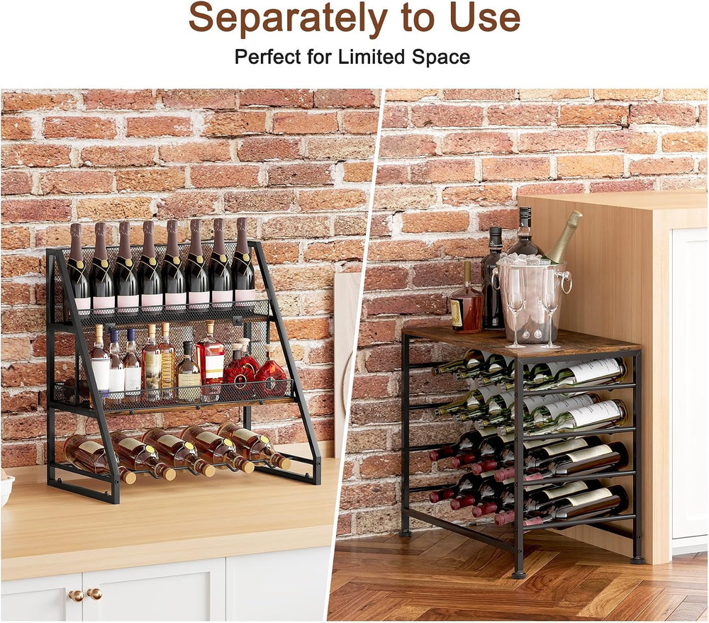 TQVAI Wine Rack Freestanding Floor Modular Split 40 Bottles Vertical Countert...