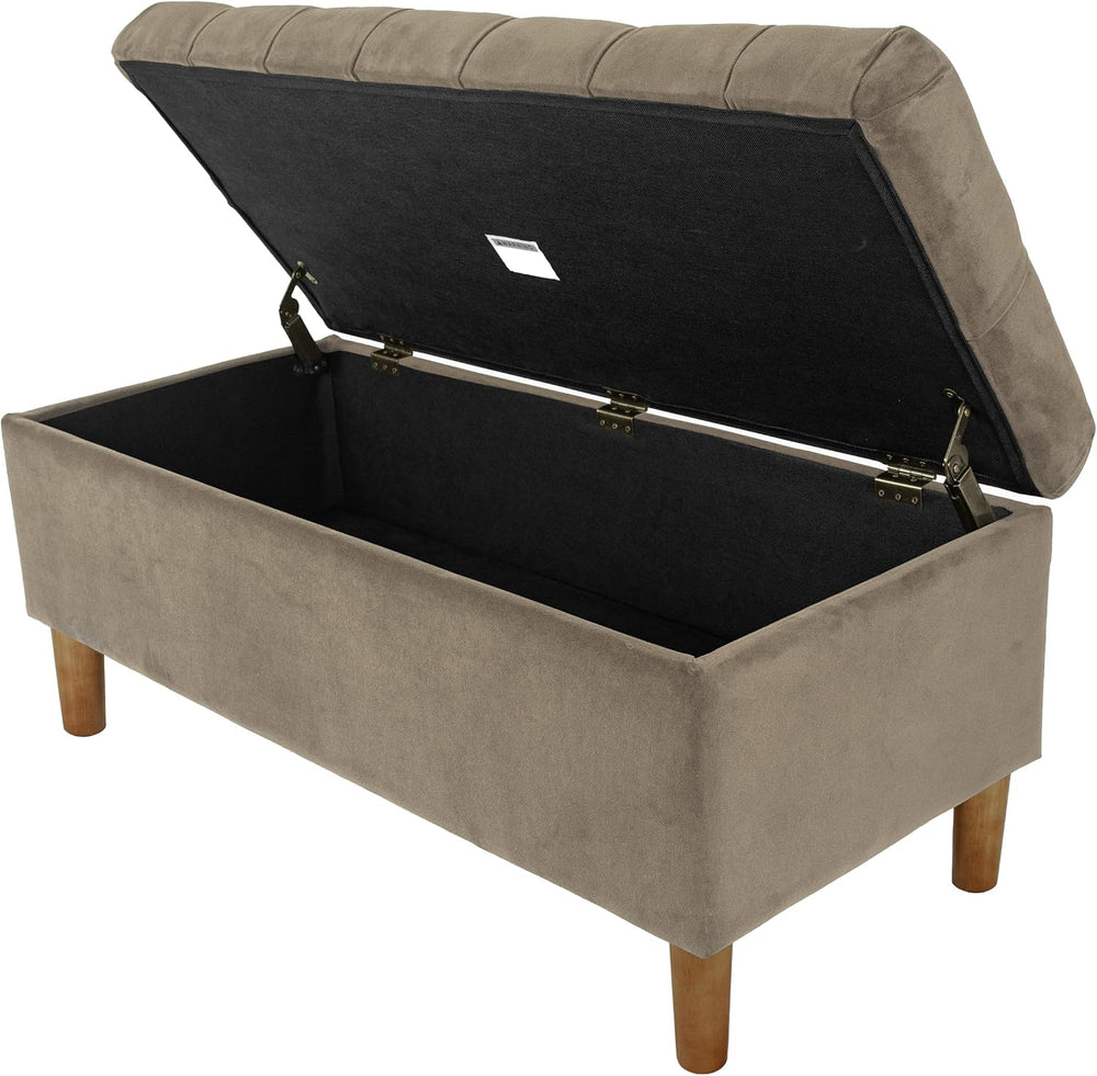 HomePop 40" Ainsley Button Tufted Storage Bench - Fawn Velvet