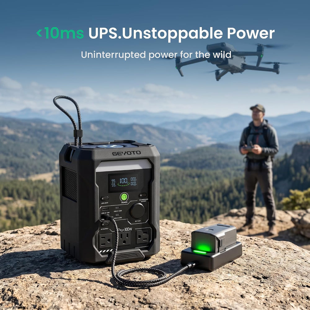 N300 Portable Power Station, 300W 256Wh LiFePO4 Battery