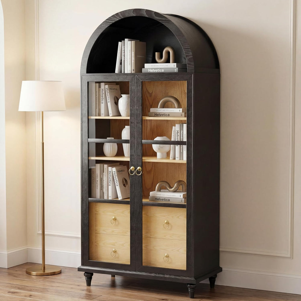 YESHOMY Kitchen Pantry Cabinet, 71" Arched Storage Cabinets Tall Pantry,...