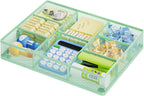 Marbrasse Desk Drawer Organizer, Metal Mesh Drawer Organizer Tray with 5 Adjustable Compartments,Desk Organizers and Accessories for Home,Office,Kitchen,Makeup,Vanity (Green)