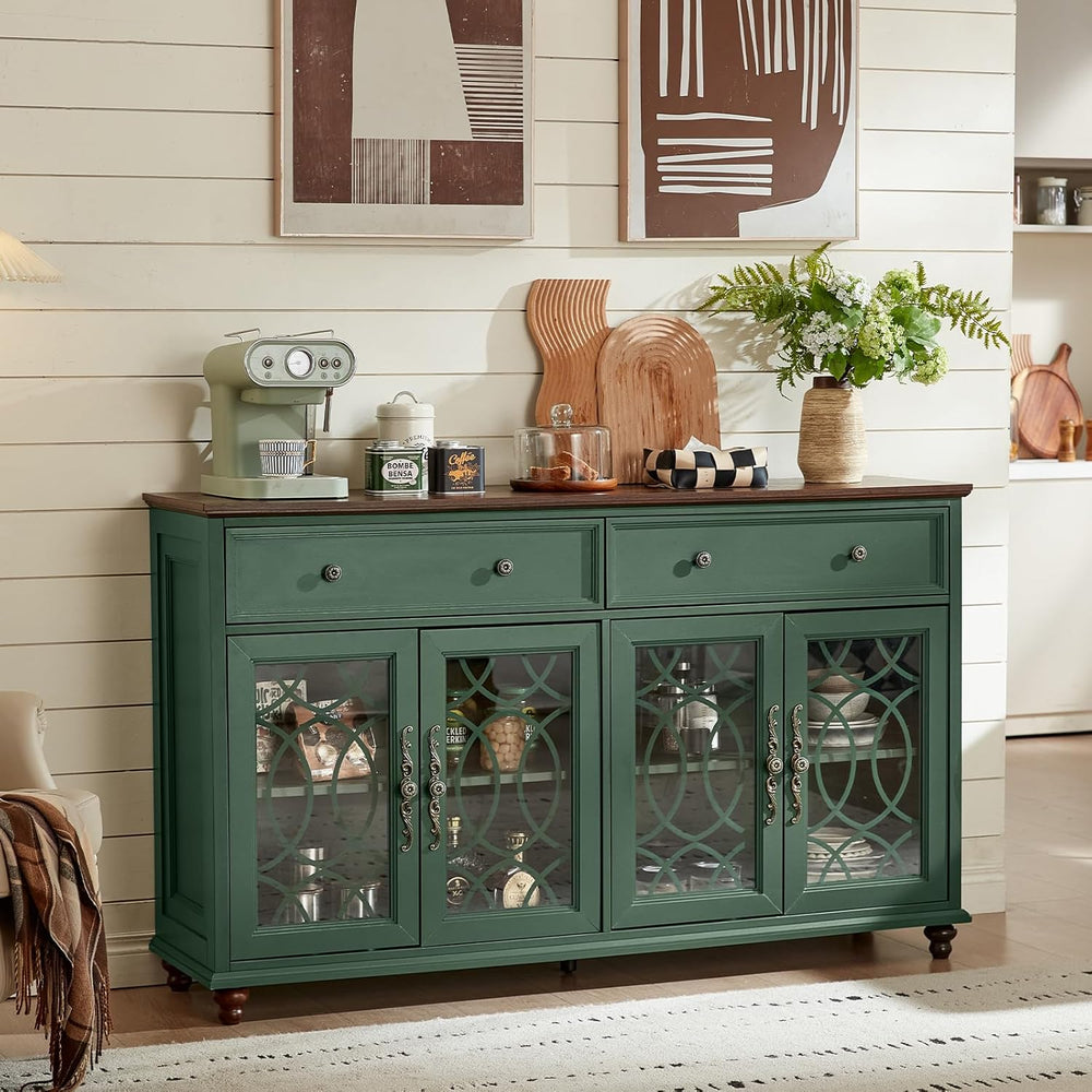 Joaxswe Farmhouse Sideboard Buffet Cabinet with Storage,Adjustable Shelves Co...
