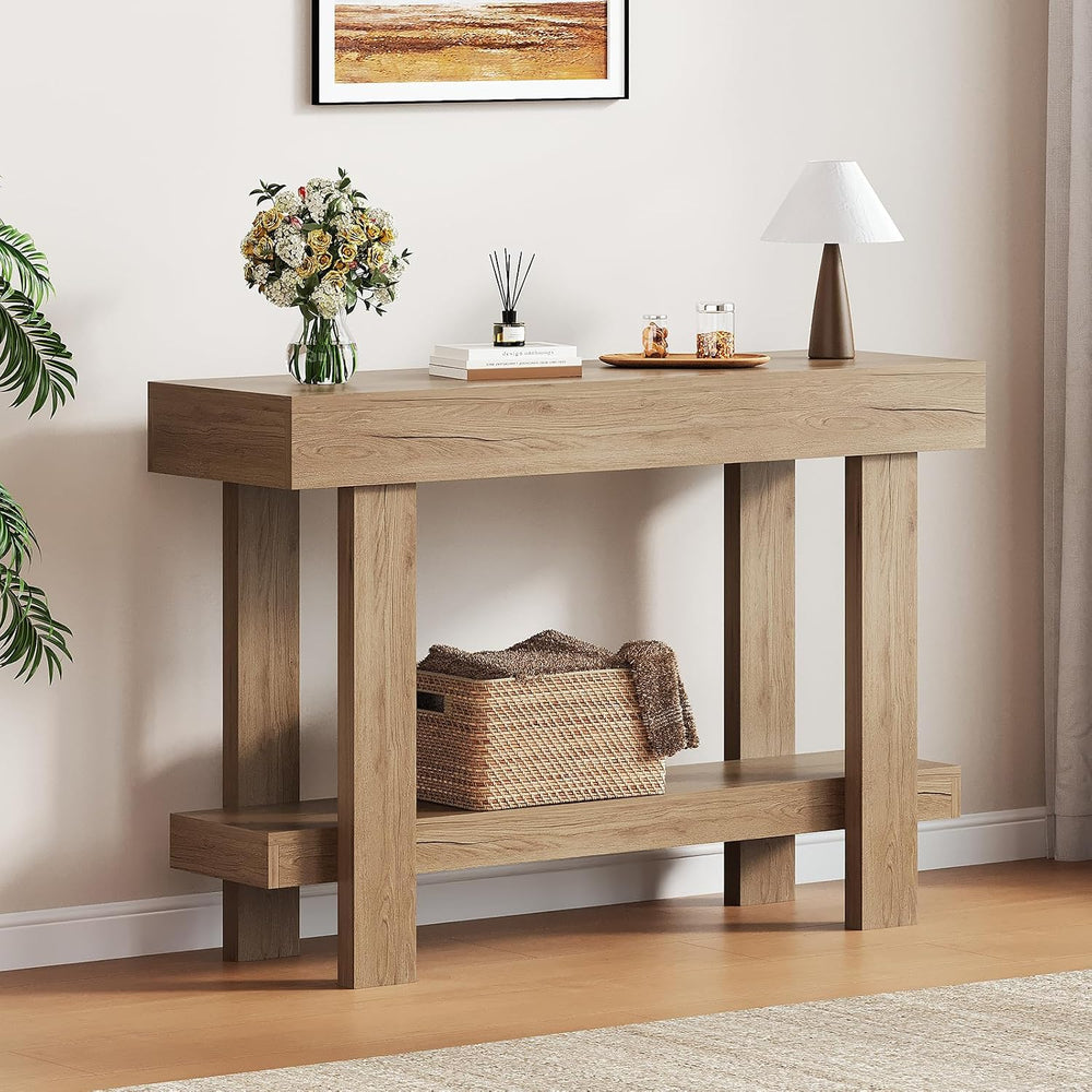 Console Table for Entryway, 47.2" Narrow Farmhouse Sofa Table with Thick...