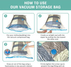 6 Pack Vacuum Storage Bags, Space Saver Bags (2 Jumbo/2 Large/2 Medium) Compression Storage Bags for Comforters and Blankets, Vacuum Sealer Bags for Clothes Storage, Hand Pump Included