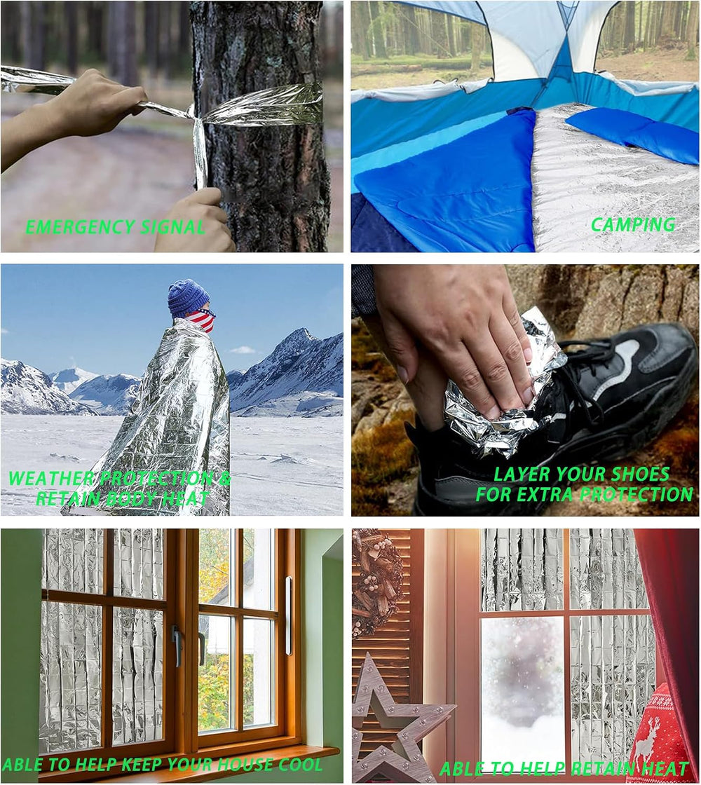 Emergency Foil Thermal Blanket shelter Survival Reflective Blankets