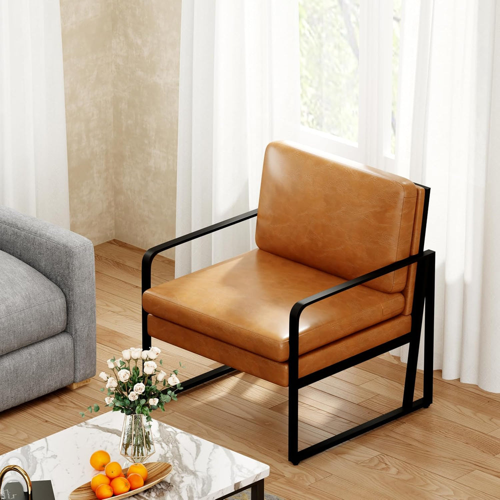 ALISH Accent Chairs, Upholstered Armchair Modern Living Room Chairs Linen Arm...