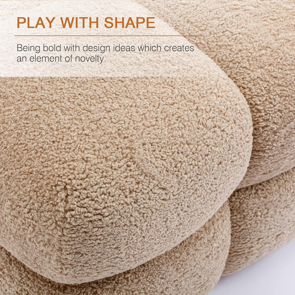 Zesthouse Square Pouf Ottomans Set of 2, Modern Vanity Chair for Bedroom | Sh...
