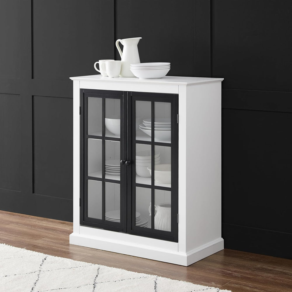 Crosley Furniture Cecily Stackable Pantry Storage Cabinet with Shelves, Kitch...
