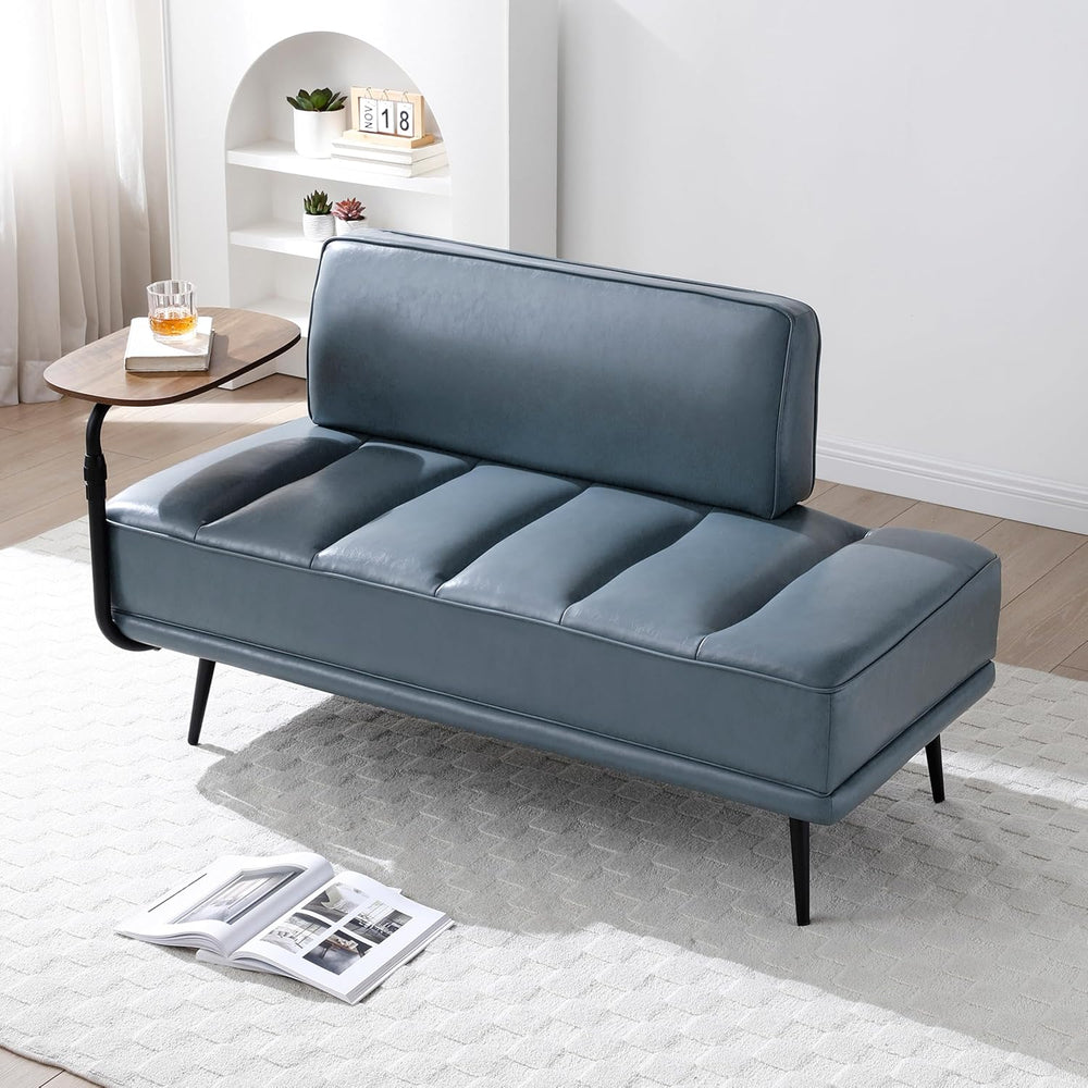 Aoowow PU Leather Ottoman Bench for Living Room,55" Channel Tufetd Small...