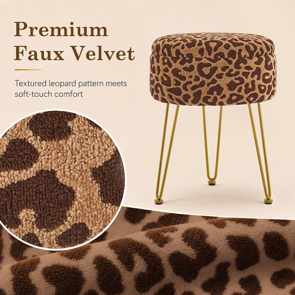 Ottomans Round Ottoman with Storage Footstools Vanity Chair | Coffee Table Ot...