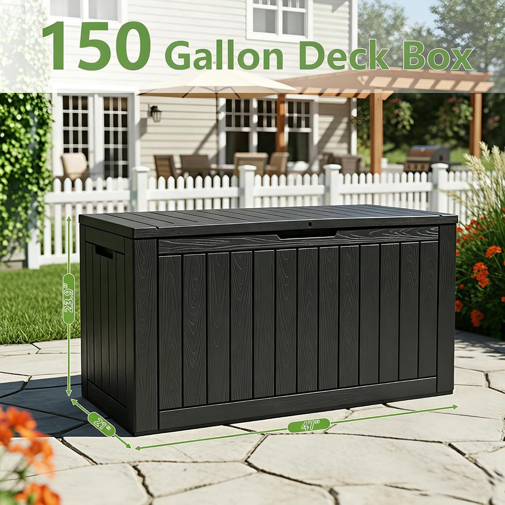 KAMABOKO Outdoor Storage Box, 150 Gallon Deck Box Outdoor Waterproof