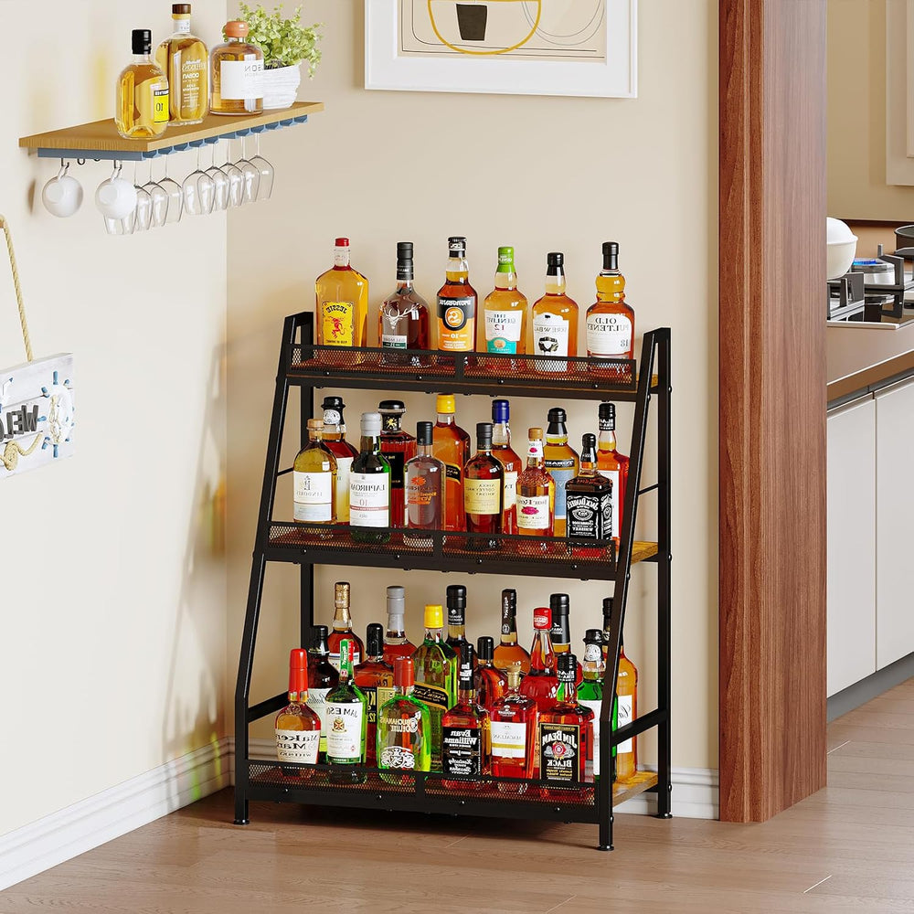 Hayexiha 3-Tier Expanded Liquor Stand, Freestanding Trapezoid Wine Rack | 40+...