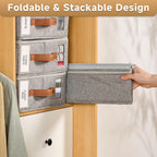8pack Bed Sheet Organizer, Foldable Linen Closet Organizers and Storage with Sealed Design, Queen & King Size Sheet Storage with Window, Closet Organizer for Bedsheets/Blankets/Clothes, Linen