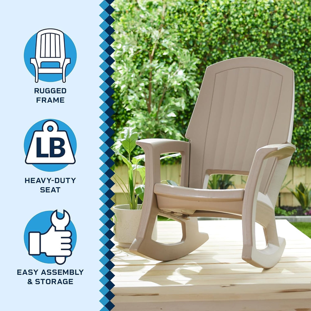 Semco Rockaway Heavy Duty Polyethylene All Weather Outdoor Patio or Deck Rock...
