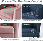 LINSY Accent Chair with Ottoman, Modern Barrel Chair Small Armchair Reading Chair with Footrest, Comfy Round Arms Chair for Living Room Bedroom Reading Room, Velvet, Pink