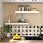 HOOBRO Floating Shelves for Wall, Wall Mounted Shelf Set of 2, 23.6" Hanging Shelf with Invisible Brackets, for Wall in Bathroom, Bedroom, Toilet, Kitchen, Living Room, Office, White WT60BJ01