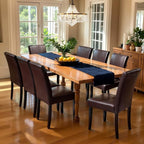 CHUN YI Dining Chairs Set of 8, Faux Leather Dining Room Chairs, High Back Upholstered Parsons Chairs for Dining Room Kitchen Side Chair with Sturdy Wood Legs, Brown
