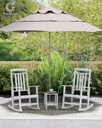 GREENVINES Classic Outdoor-Rocking-Chairs-Set-of-2, HDPE Rocker, White | 30.3" High Back | All Weather Porch Chairs Plastic | Heavy Duty | 20.5" Wide Seat | Big & Tall | for Patio Balcony Deck