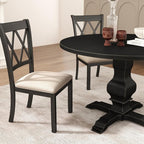 Roundhill Furniture Windvale Fabric Upholstered Dining Chair, Set of 2, Black