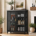 Coffee Bar Cabinet with Adjustable Shelves,Liquor Cabinet with Wire Mesh Doors,Space-Saving Buffet Cabinet, for the Kitchen, Dining Room, and Living Room, Gray