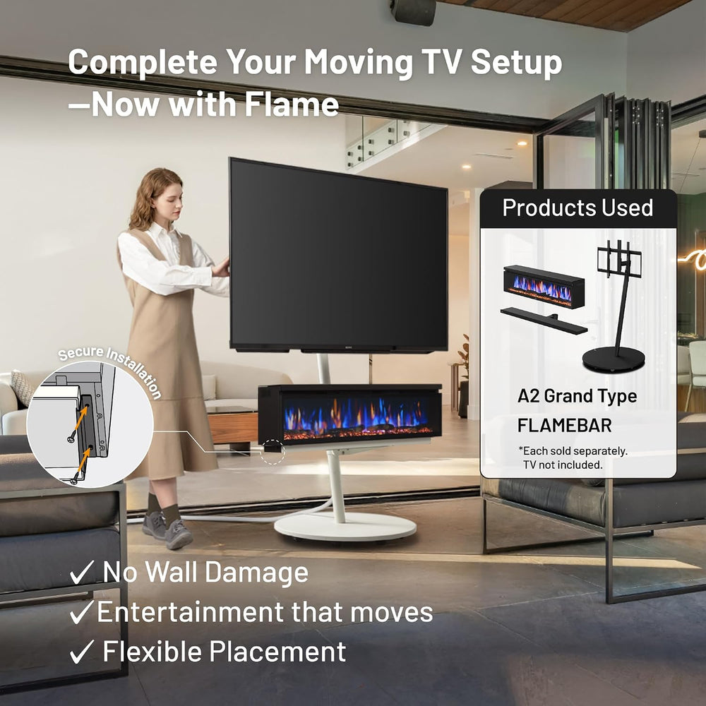 WALL 37.4" Soundbar Shelf for TV Stand Seven Stand A2 Models, Satin Whit...